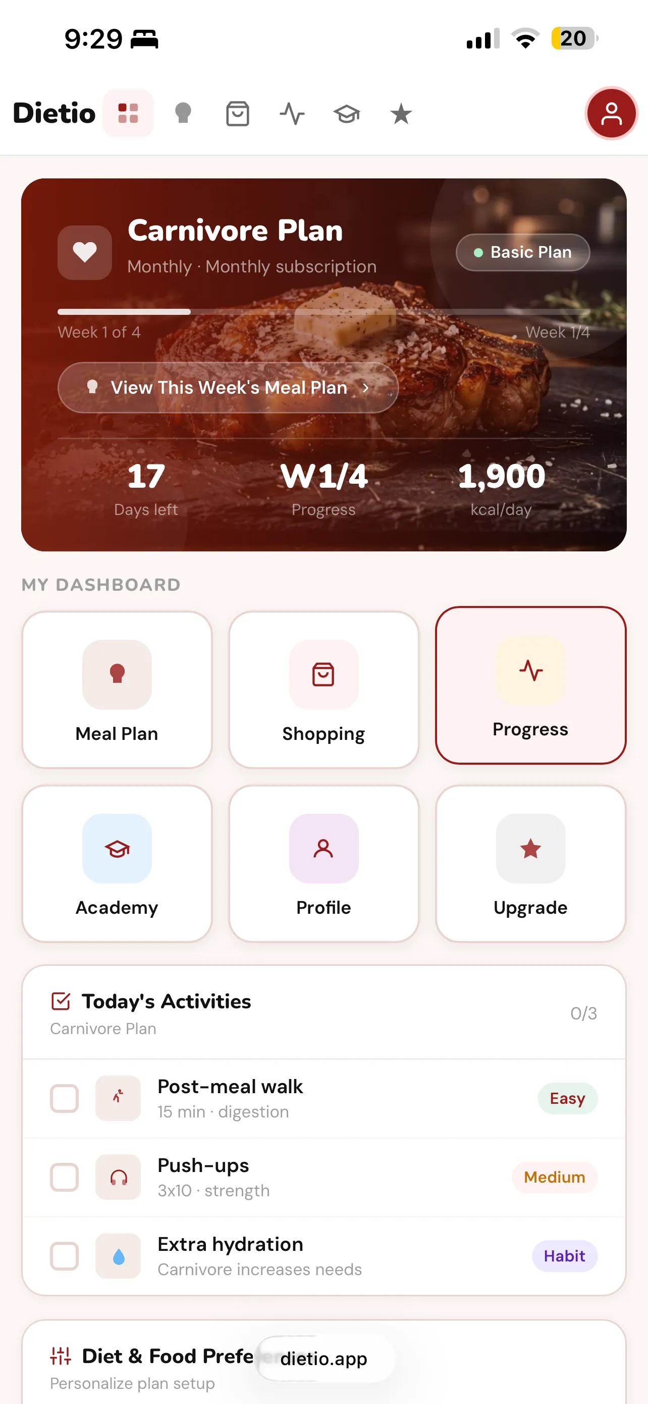 Dietio Carnivore Dashboard