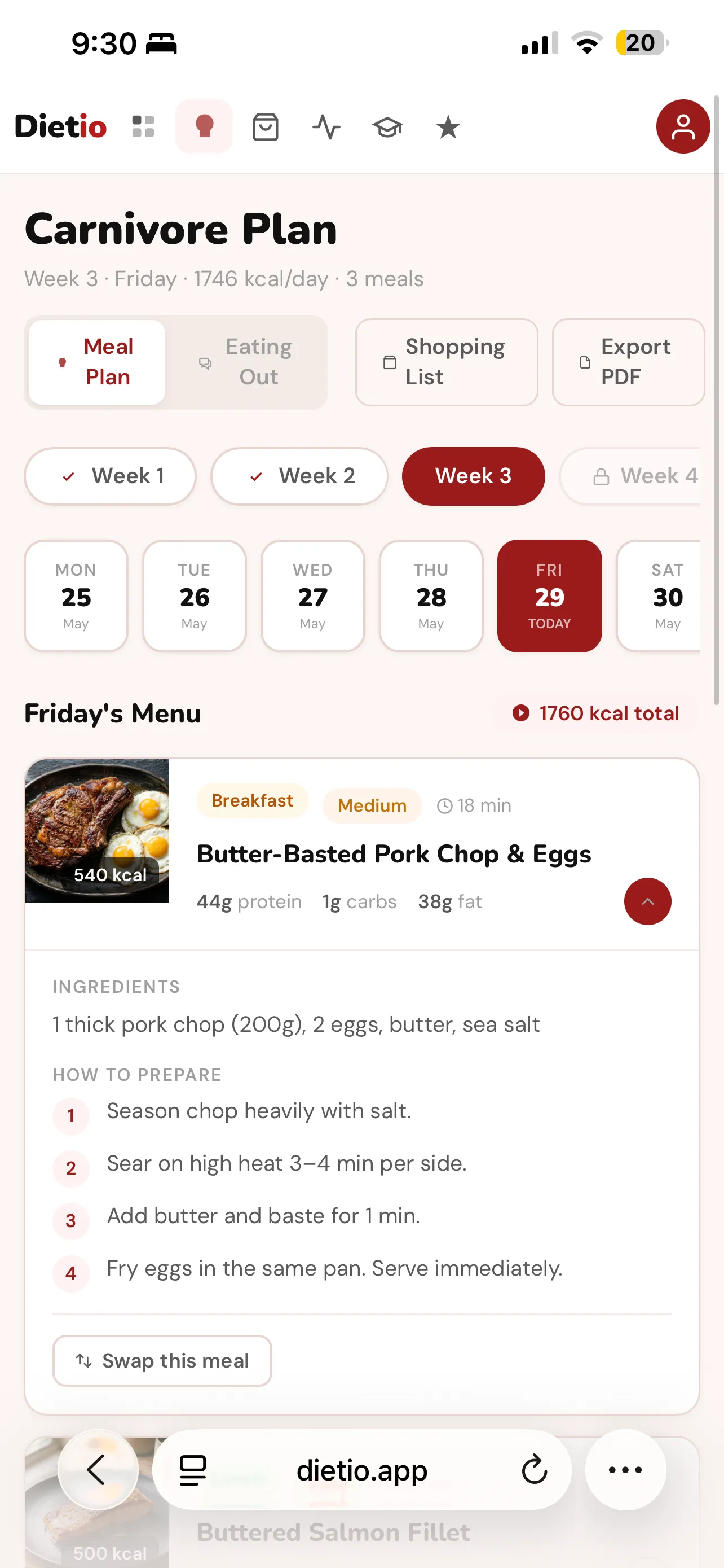 Dietio Carnivore Meal Plan