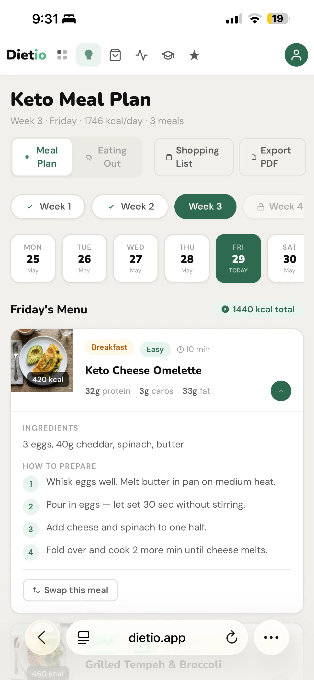 Dietio Keto Meal Plan